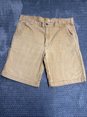 Carhartt Men's Khaki Flat-Front Work Shorts